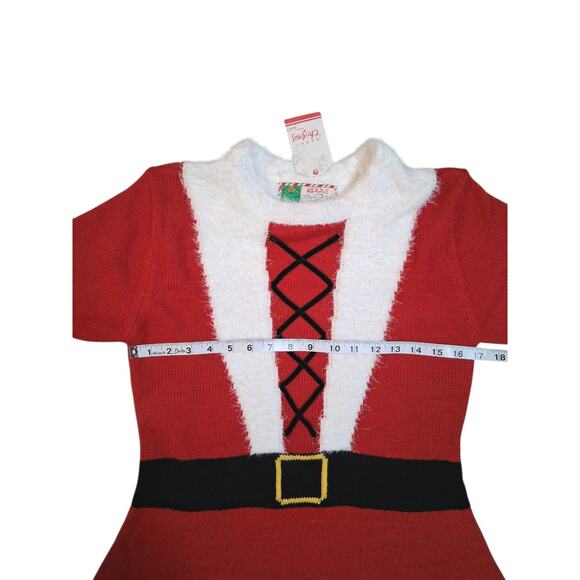 Santa MRS CLAUSE Knit Short Sleeve Dress NEW - Picture 2 of 5